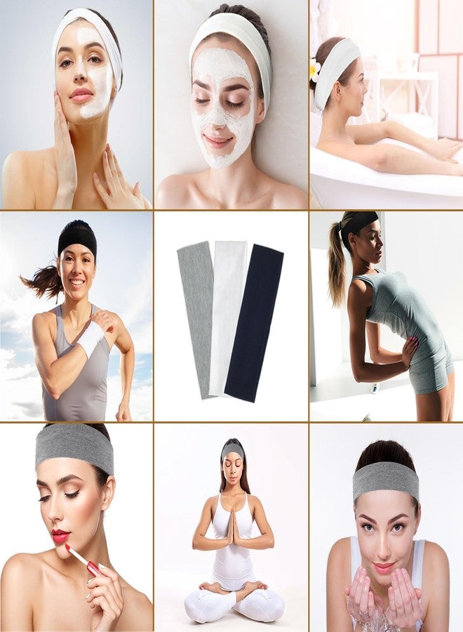 Fecawd 3PCS Headbands for Women Non Slip Elastic Sweat Hairbands Fashion Sports Hair Bands Soft Cloth Fabric Stretchy Headband for Workout Yoga Running - Image 5